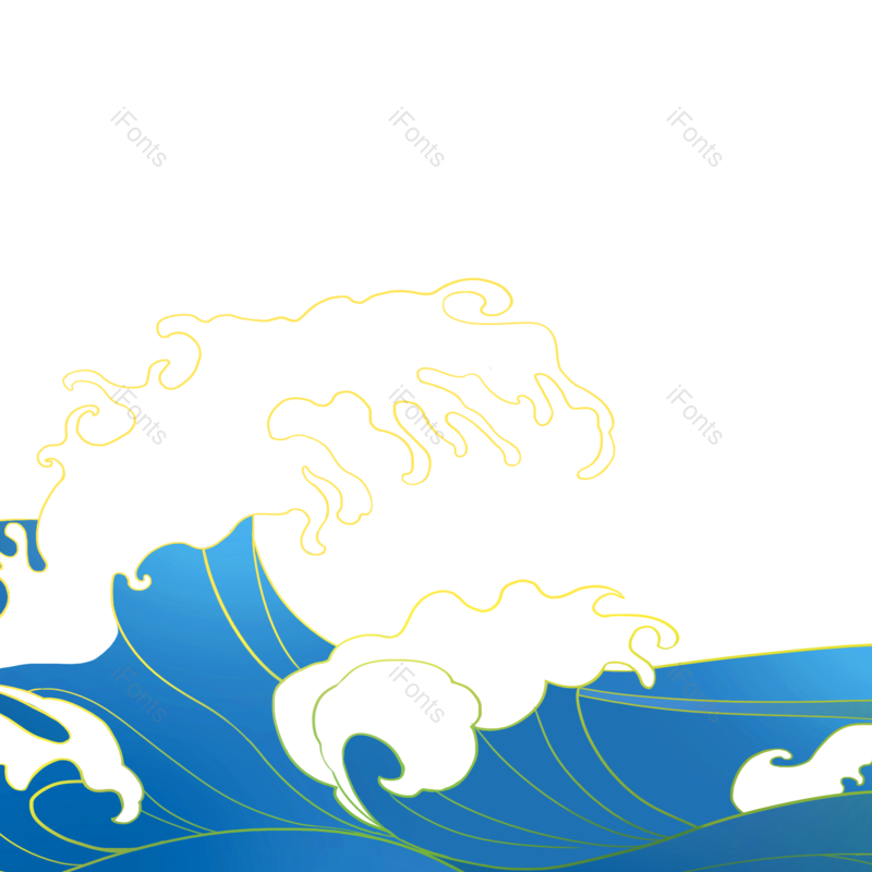 波浪图片,手绘浪花元素,PNG,免抠素材